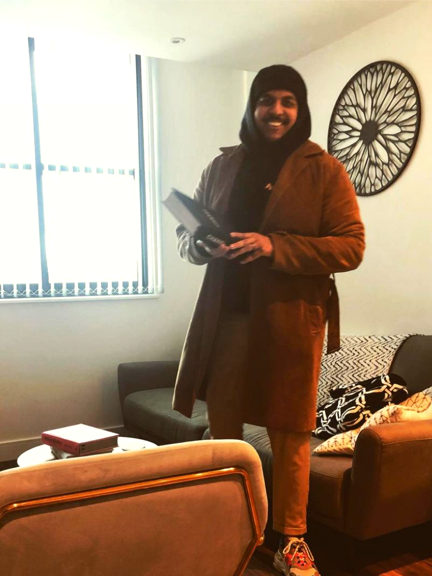 Me pretending to read a book.